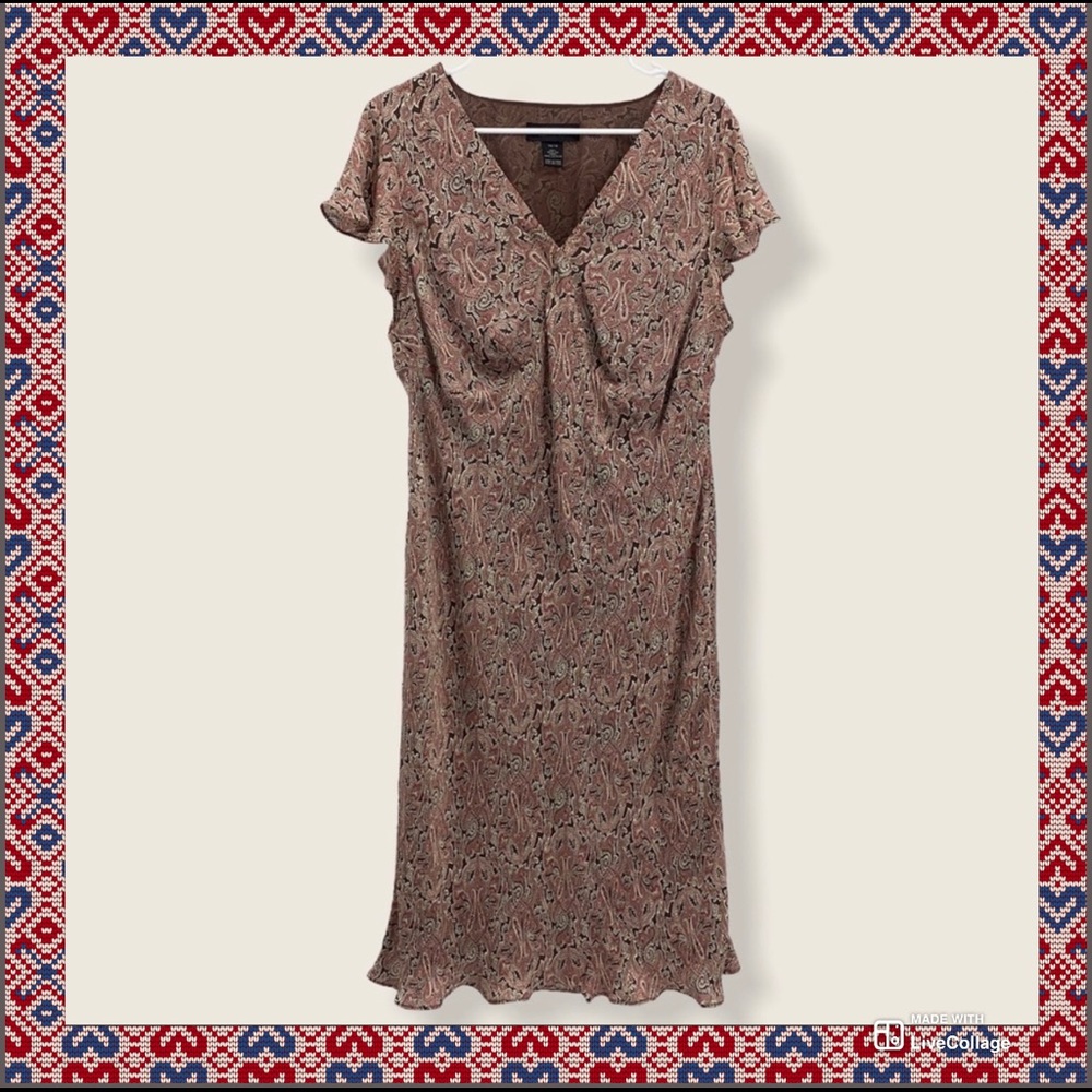 Lane Bryant Silk Paisley Midi Dress
